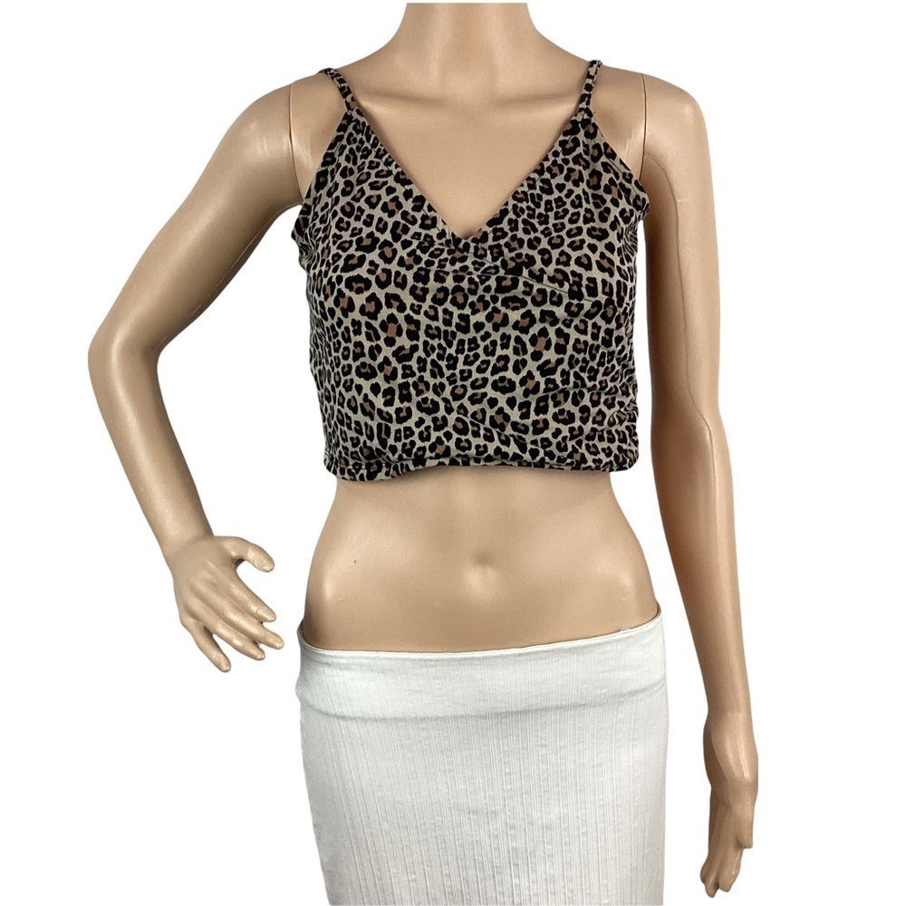 Divided by H&M Leopard Crop Top Size S Multicolor Spaghetti Strap